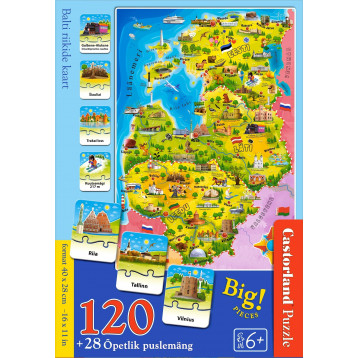 E-210. Puzzle 120 BALTI RIIKIDE KAART + PUZZLEMÄNG